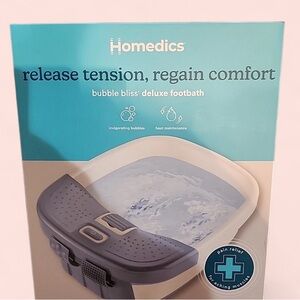Homedics Bubble Bliss Deluxe Footbath - Blue and White